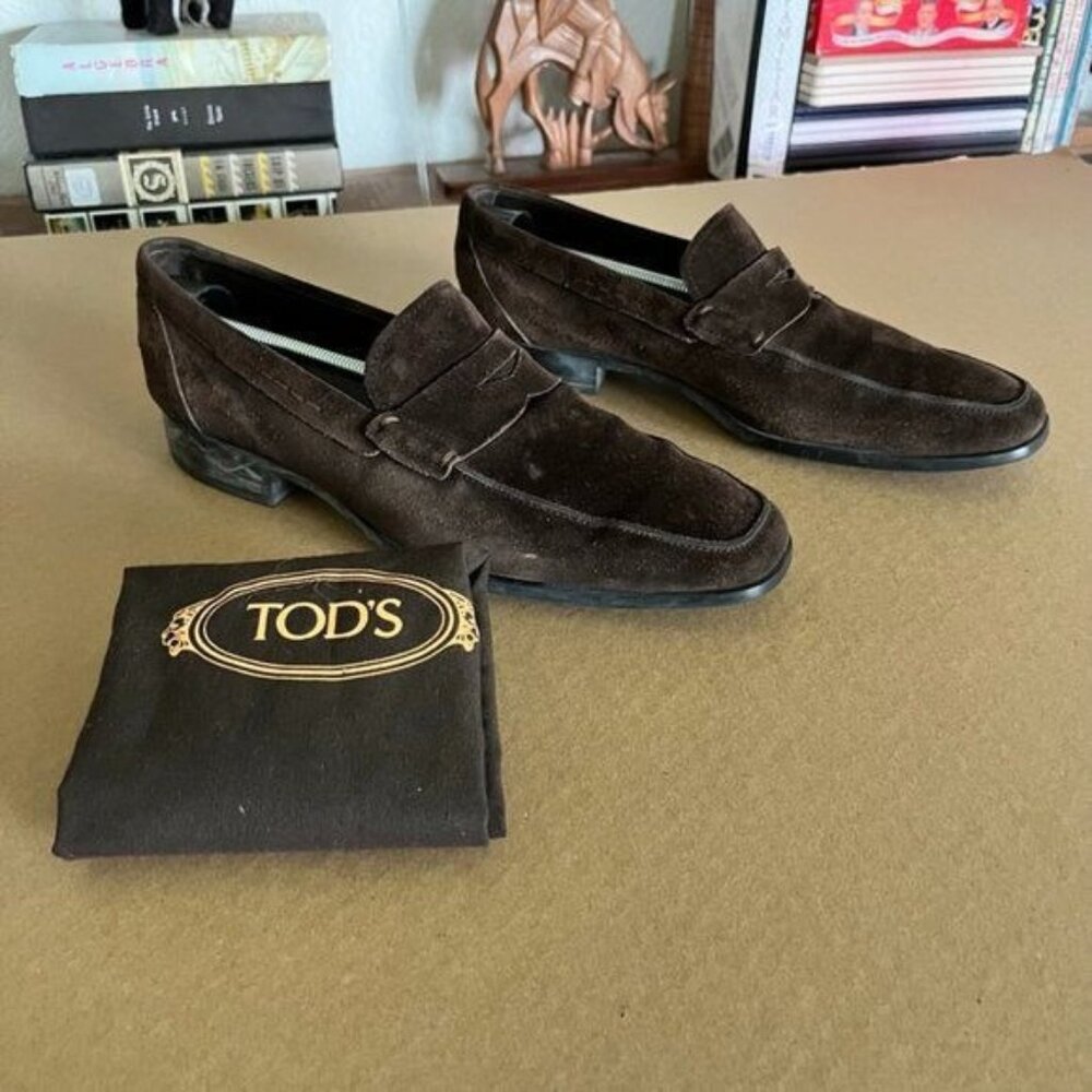 Tod's Suede Driving Penny Loafers